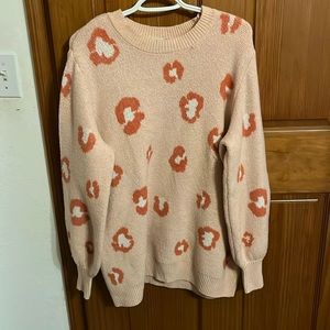 Pink cheetah print sweater